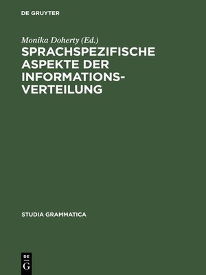 cover image of Sprachspezifische Aspekte der Informationsverteilung